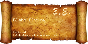 Blaho Elvira névjegykártya